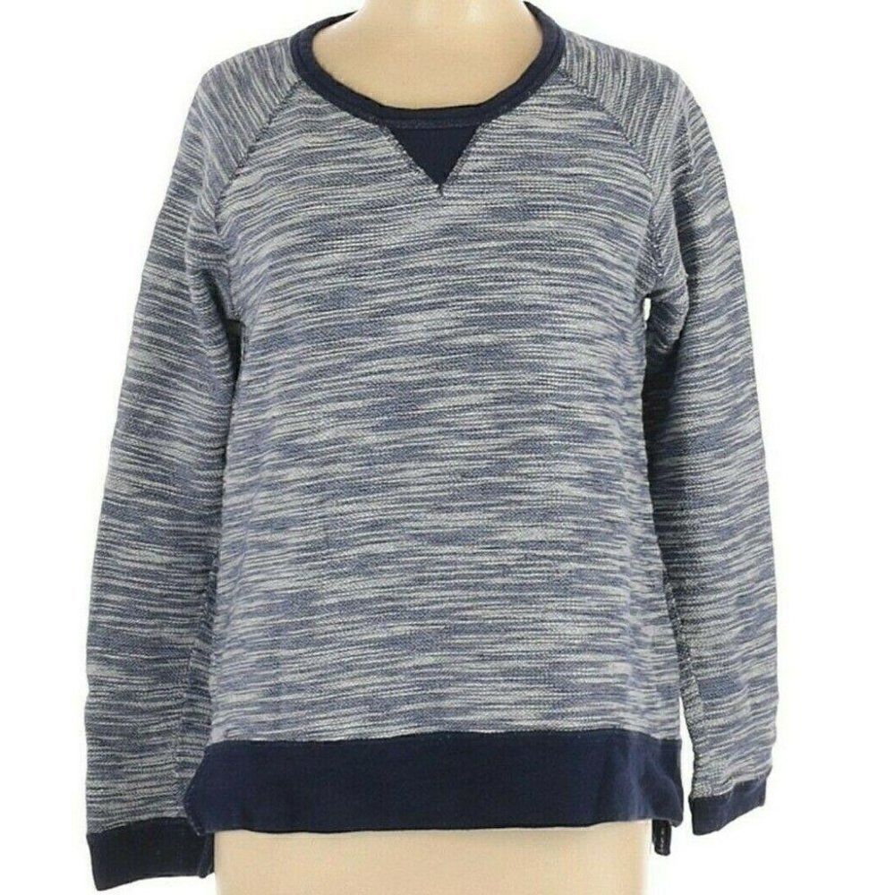 Per Se Sport Womens Top Sweatshirt Long Sleeve Blue L